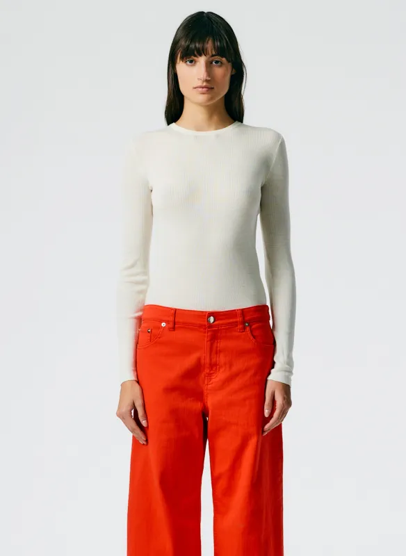 Feather Weight Ribbed Crewneck Pullover Sweater sold by Tibi