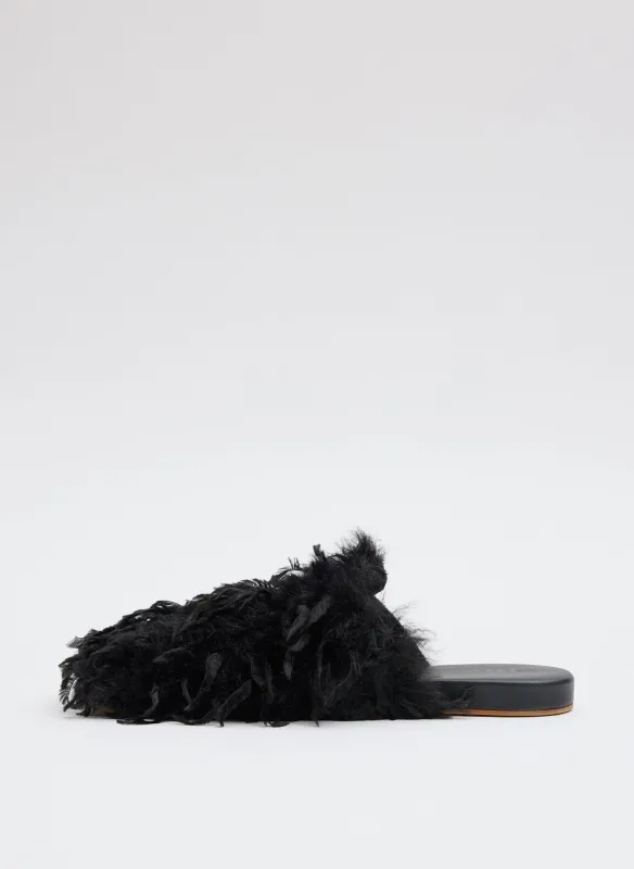 Faux Feather Granger Slide made by Tibi
