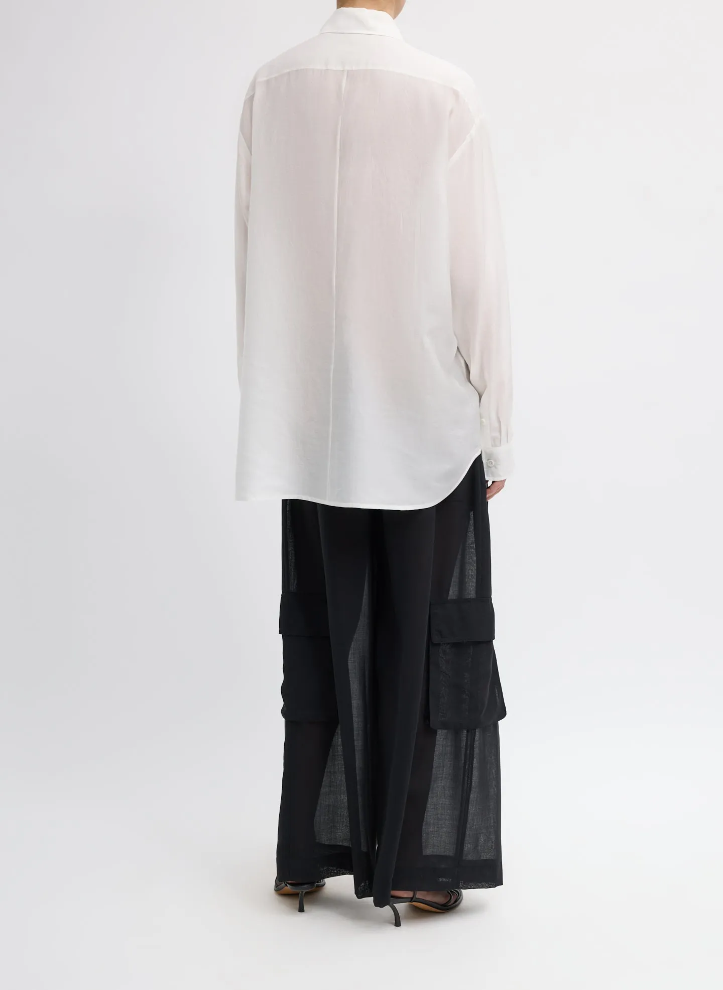 Silk Voile Easy Pintucked Shirt sold by Tibi product image thumbnail 3