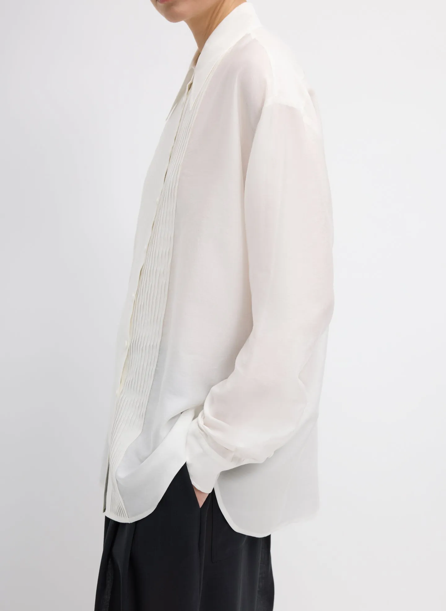 Silk Voile Easy Pintucked Shirt sold by Tibi product image thumbnail 2