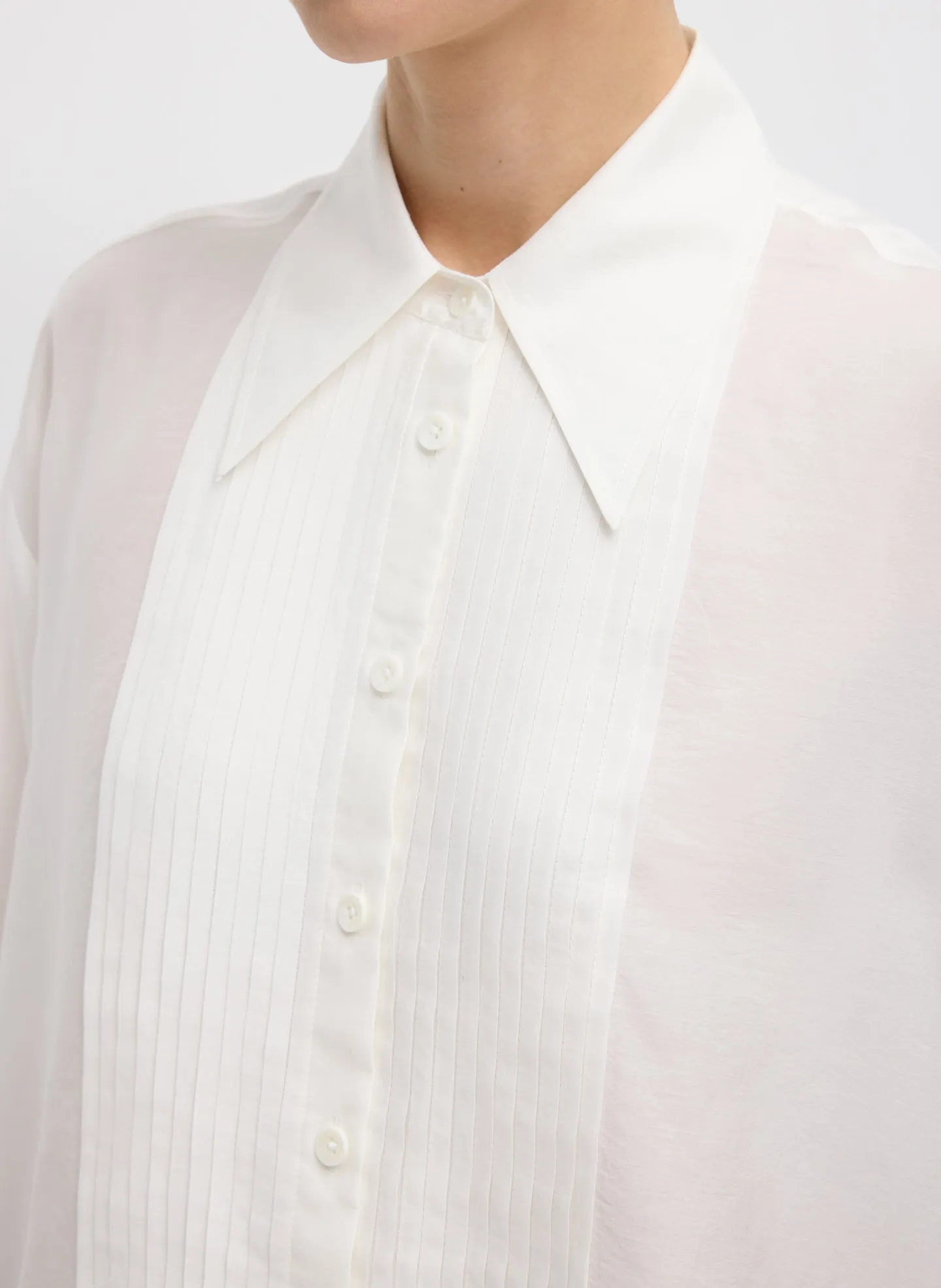 Silk Voile Easy Pintucked Shirt sold by Tibi product image thumbnail 4