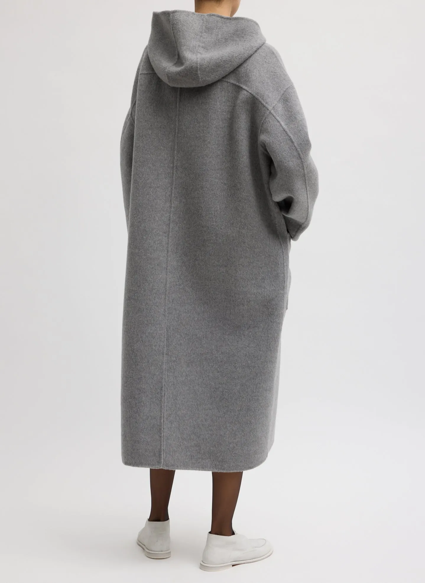 Luxe Double Faced Wool Angora Hooded Coat sold by Tibi product image thumbnail 4