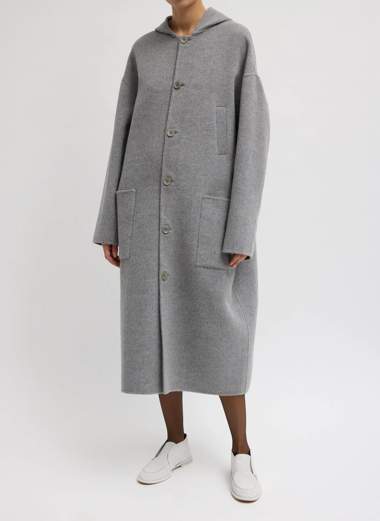 Luxe Double Faced Wool Angora Hooded Coat sold by Tibi product image thumbnail 2