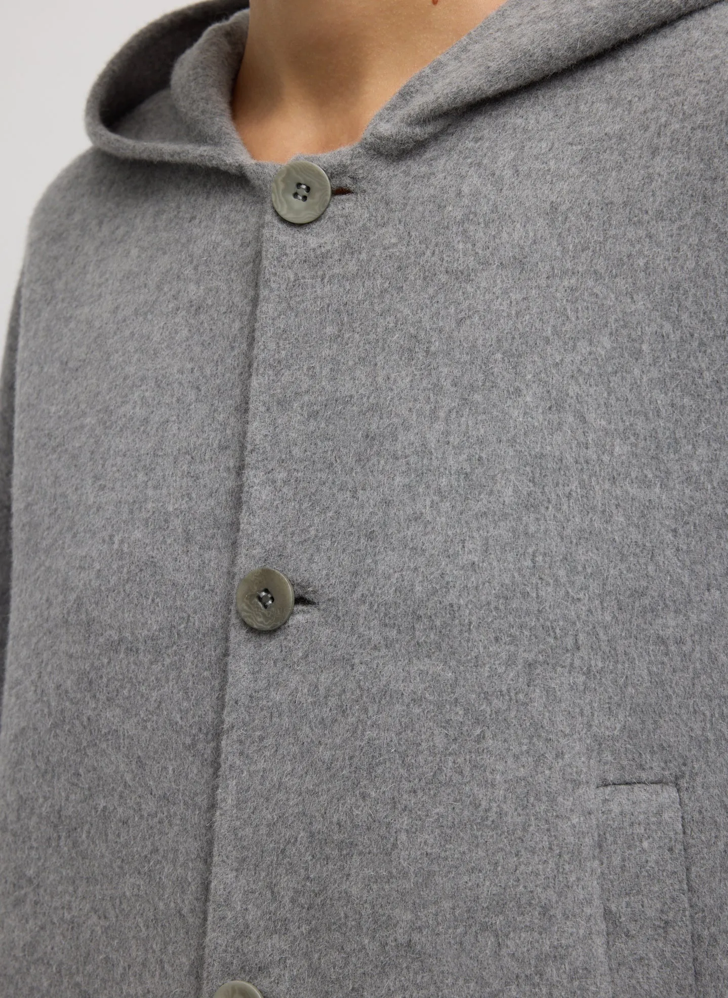 Luxe Double Faced Wool Angora Hooded Coat sold by Tibi product image thumbnail 5