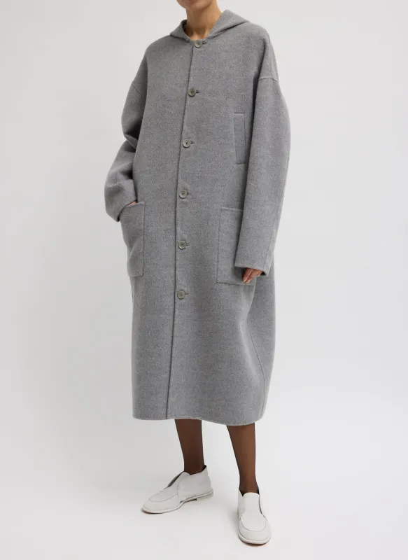 Luxe Double Faced Wool Angora Hooded Coat made by Tibi