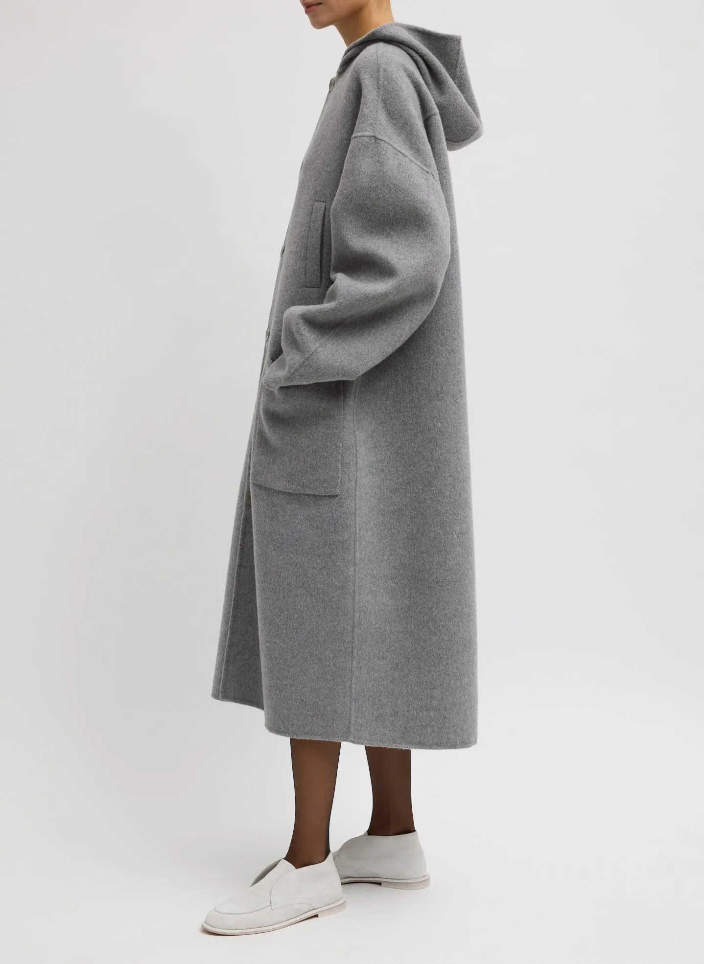 Luxe Double Faced Wool Angora Hooded Coat sold by Tibi product image thumbnail 3