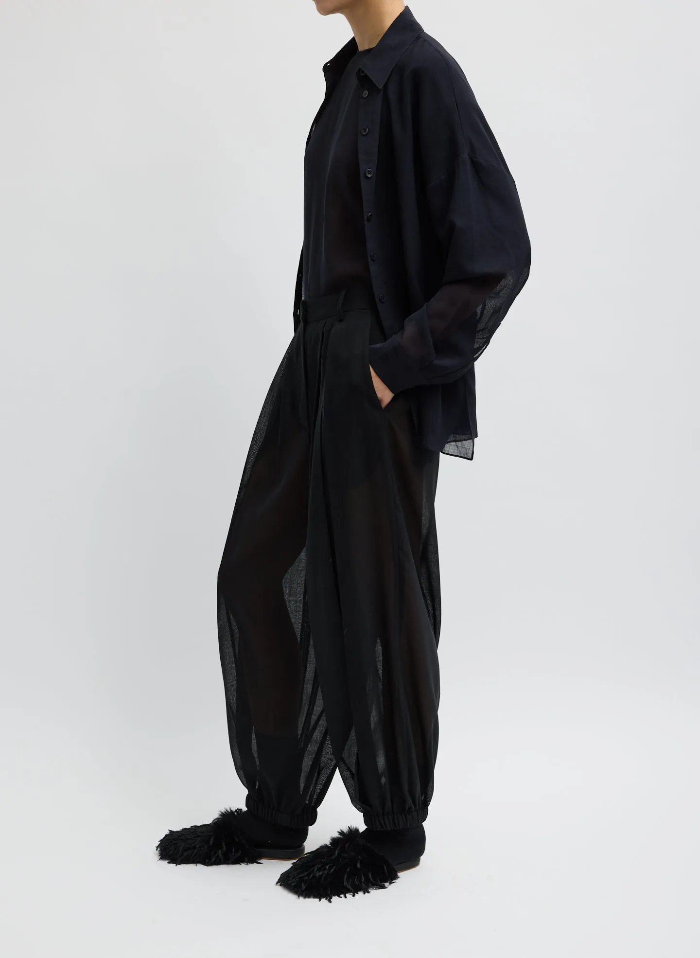 Sheer Wool Gauze Pleated Balloon Pant sold by Tibi product image thumbnail 4