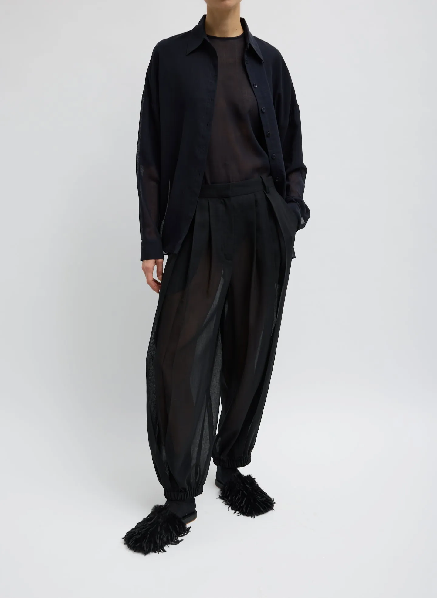 Sheer Wool Gauze Pleated Balloon Pant sold by Tibi product image thumbnail 2