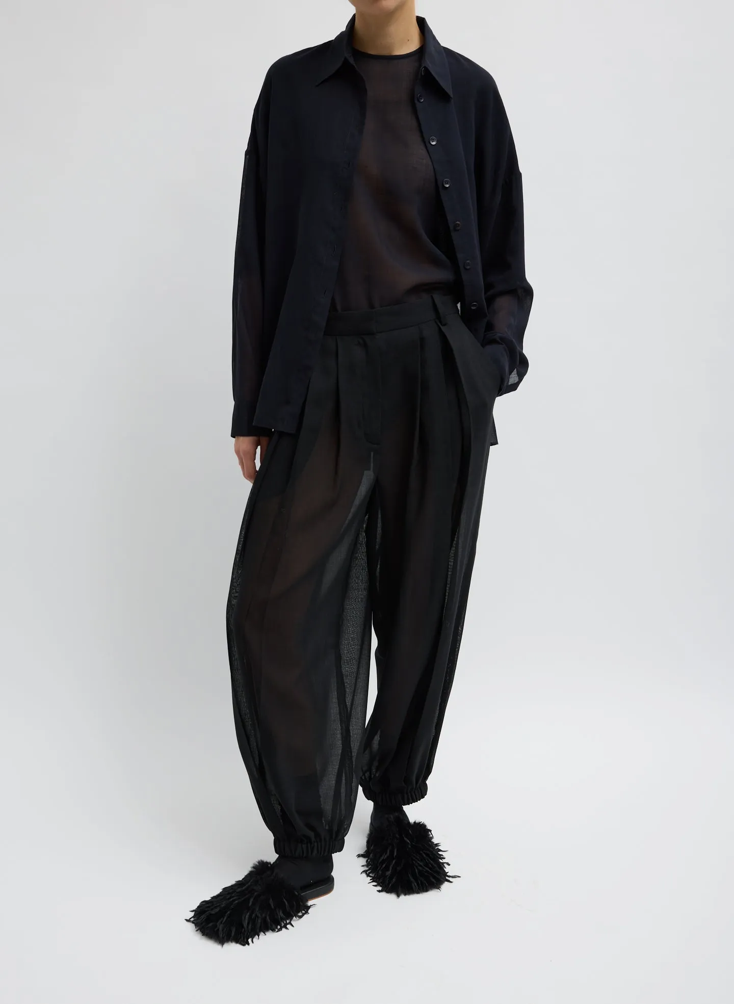 Sheer Wool Gauze Pleated Balloon Pant sold by Tibi product image thumbnail 3