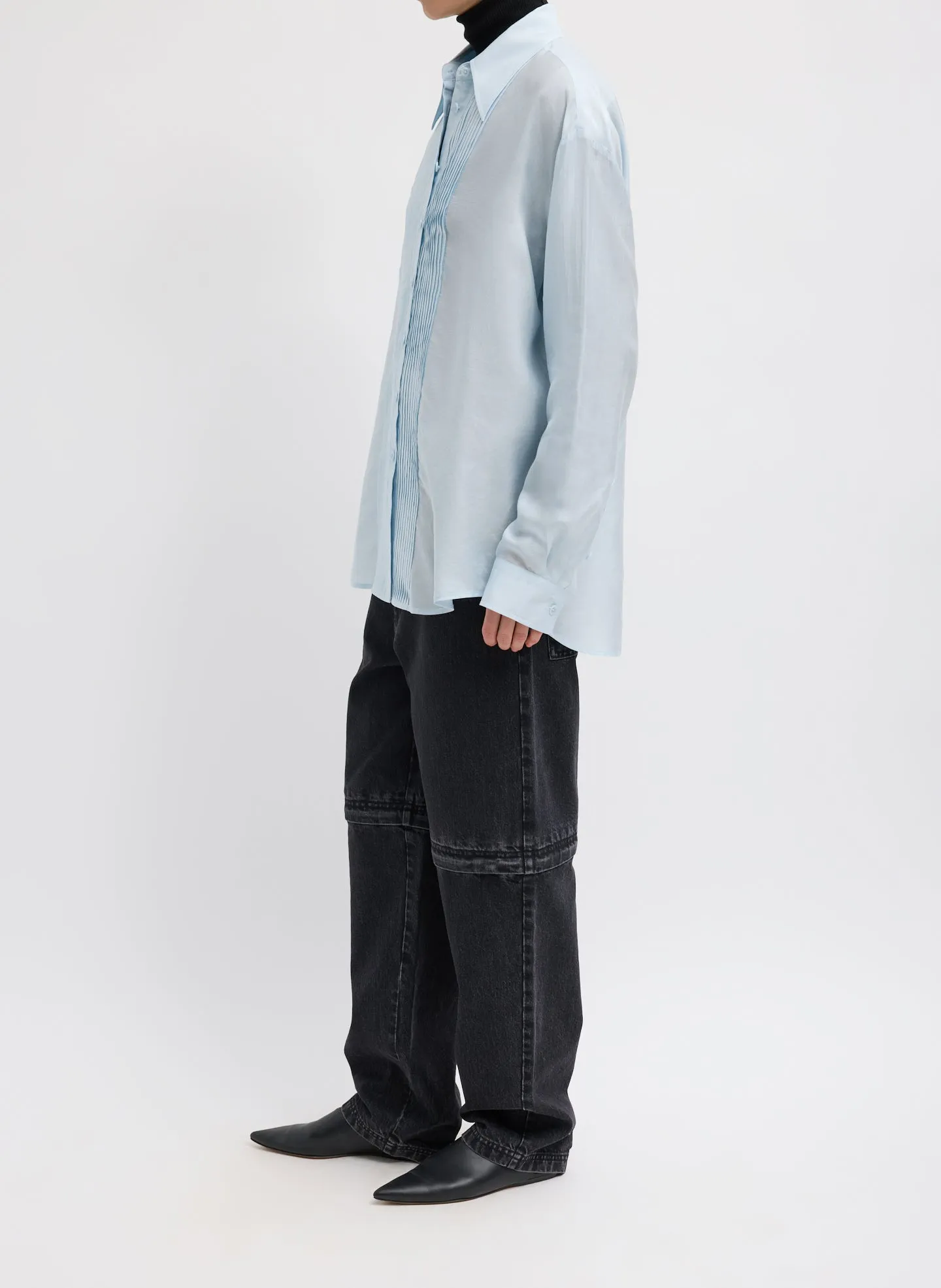 Silk Voile Easy Pintucked Shirt sold by Tibi product image thumbnail 5