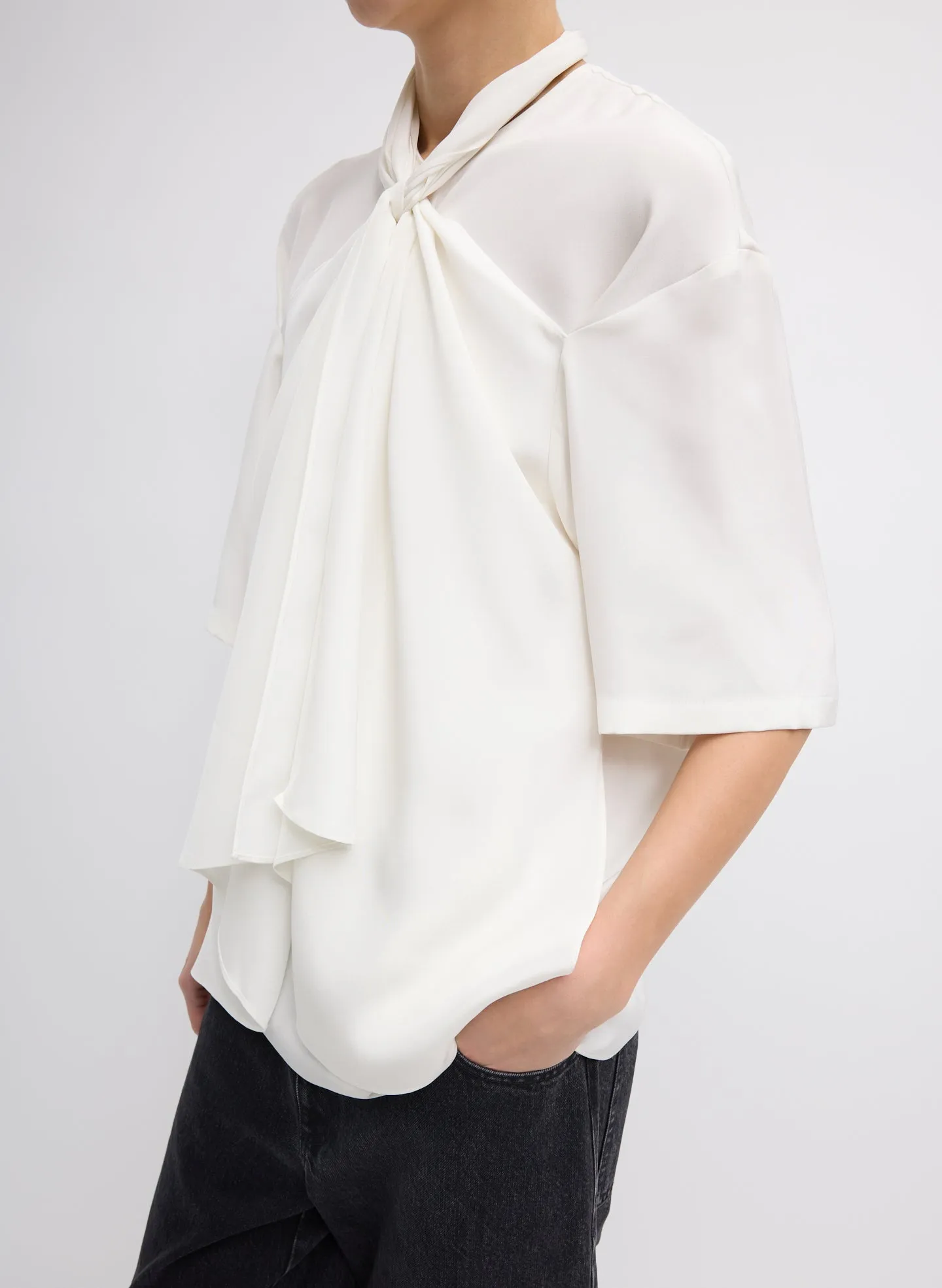 4-Ply Silk Tie Front Top sold by Tibi product image thumbnail 2