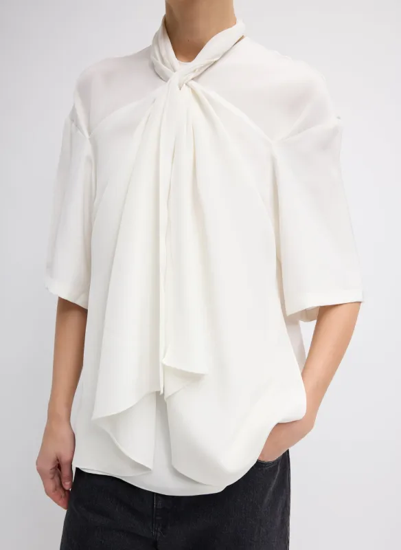 4-Ply Silk Tie Front Top made by Tibi