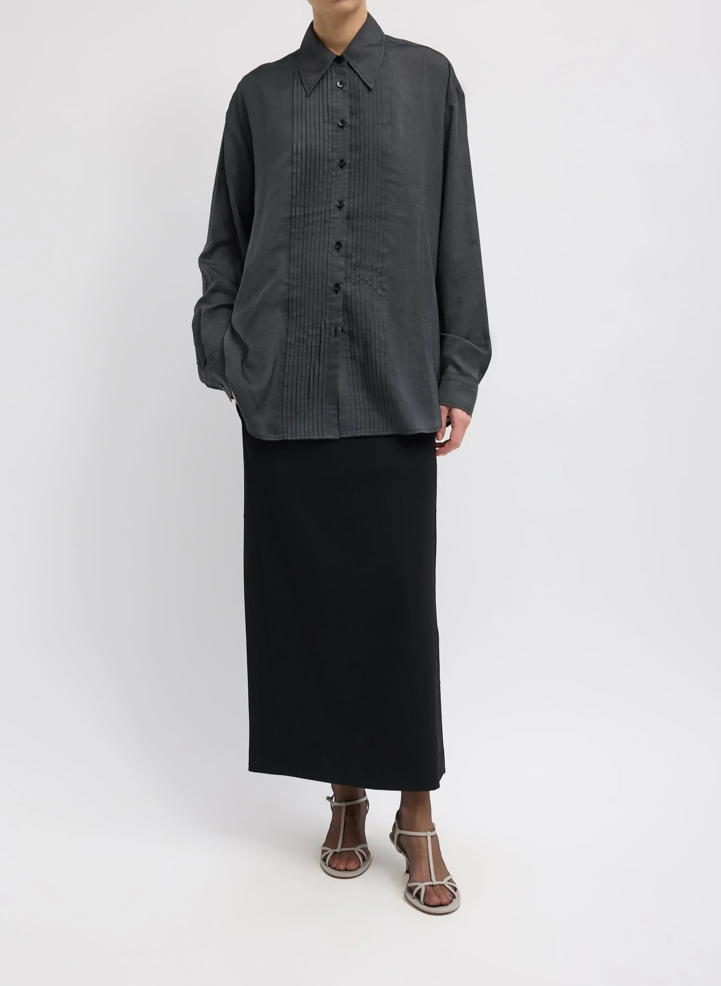 Silk Voile Easy Pintucked Shirt sold by Tibi product image thumbnail 3