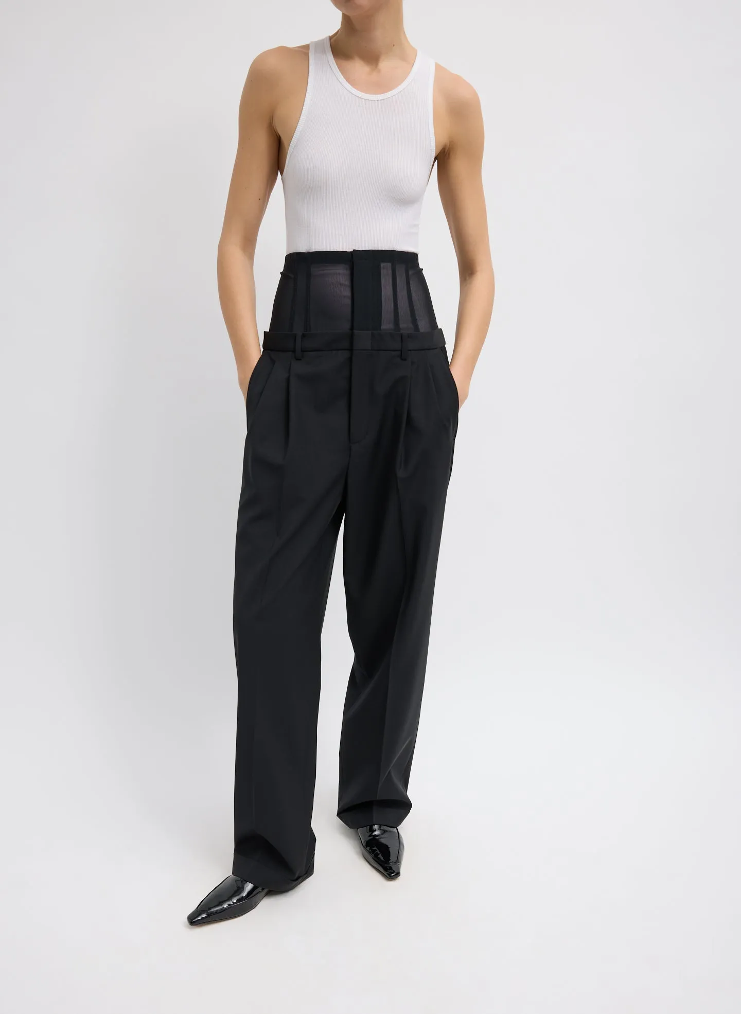 Recycled Tropical Wool Corset Trouser sold by Tibi product image thumbnail 2