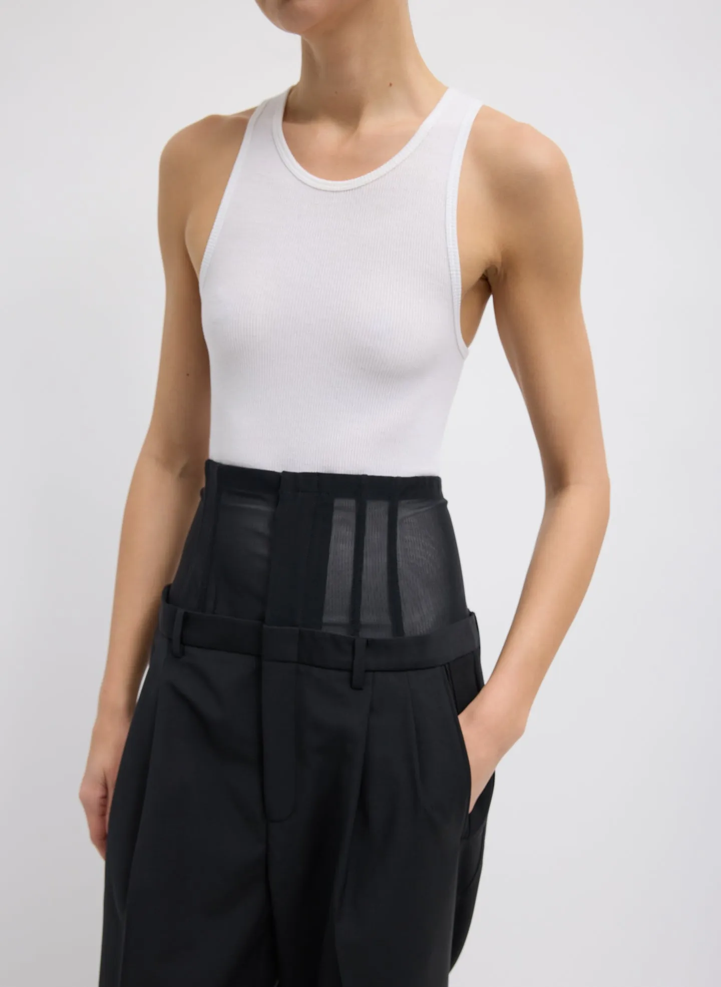 Recycled Tropical Wool Corset Trouser sold by Tibi product image thumbnail 4