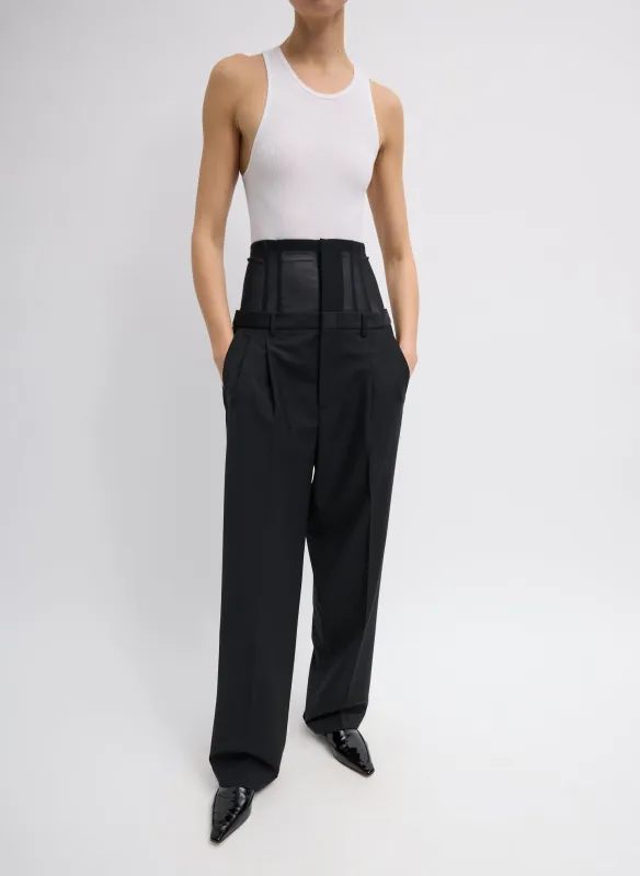 Recycled Tropical Wool Corset Trouser made by Tibi