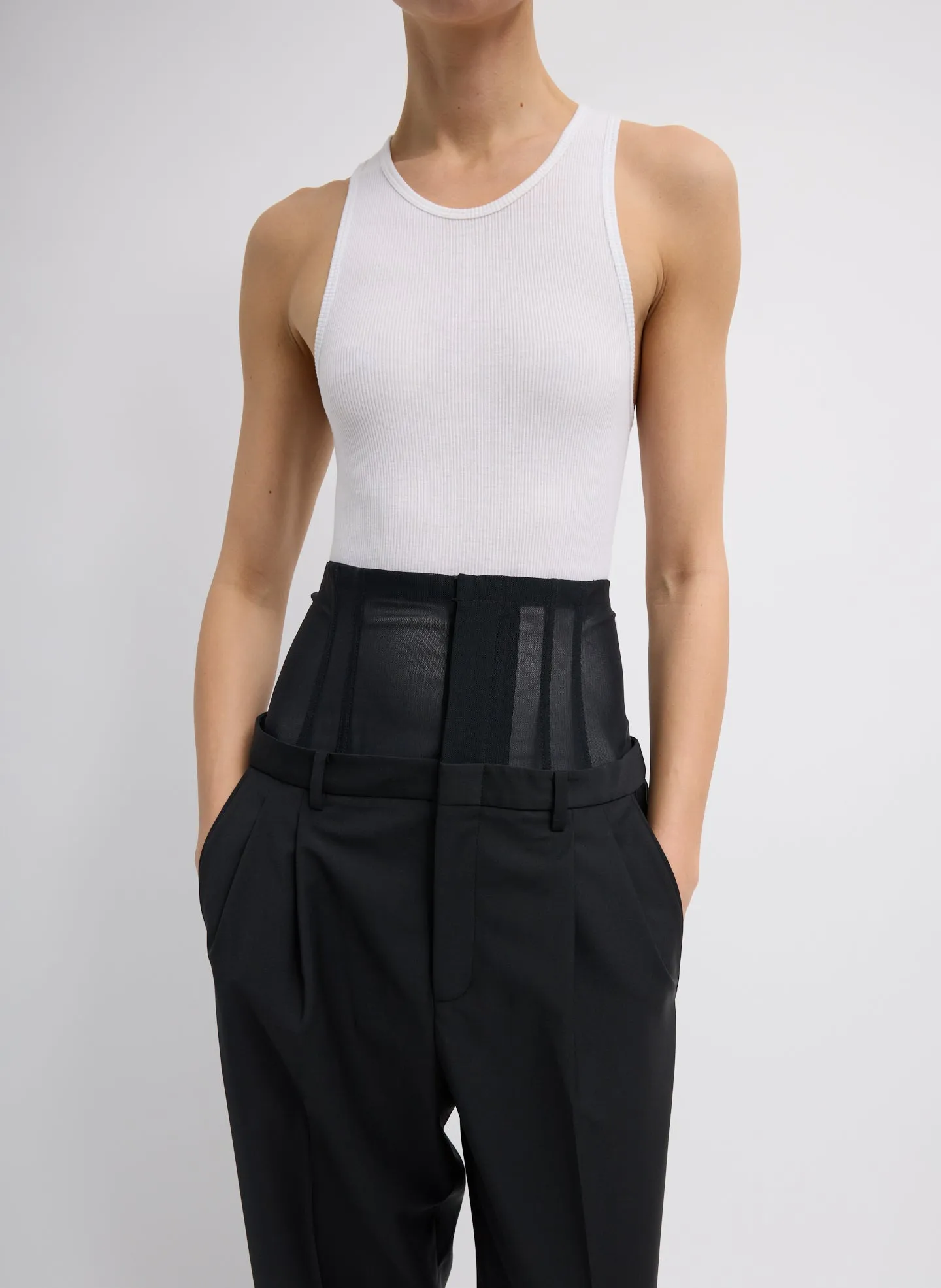 Recycled Tropical Wool Corset Trouser sold by Tibi product image thumbnail 5