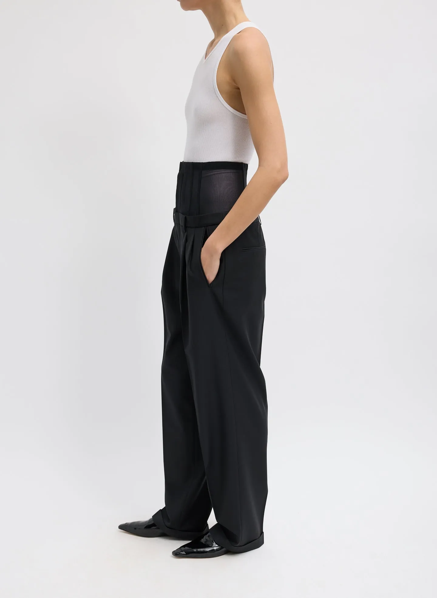 Recycled Tropical Wool Corset Trouser sold by Tibi product image thumbnail 3