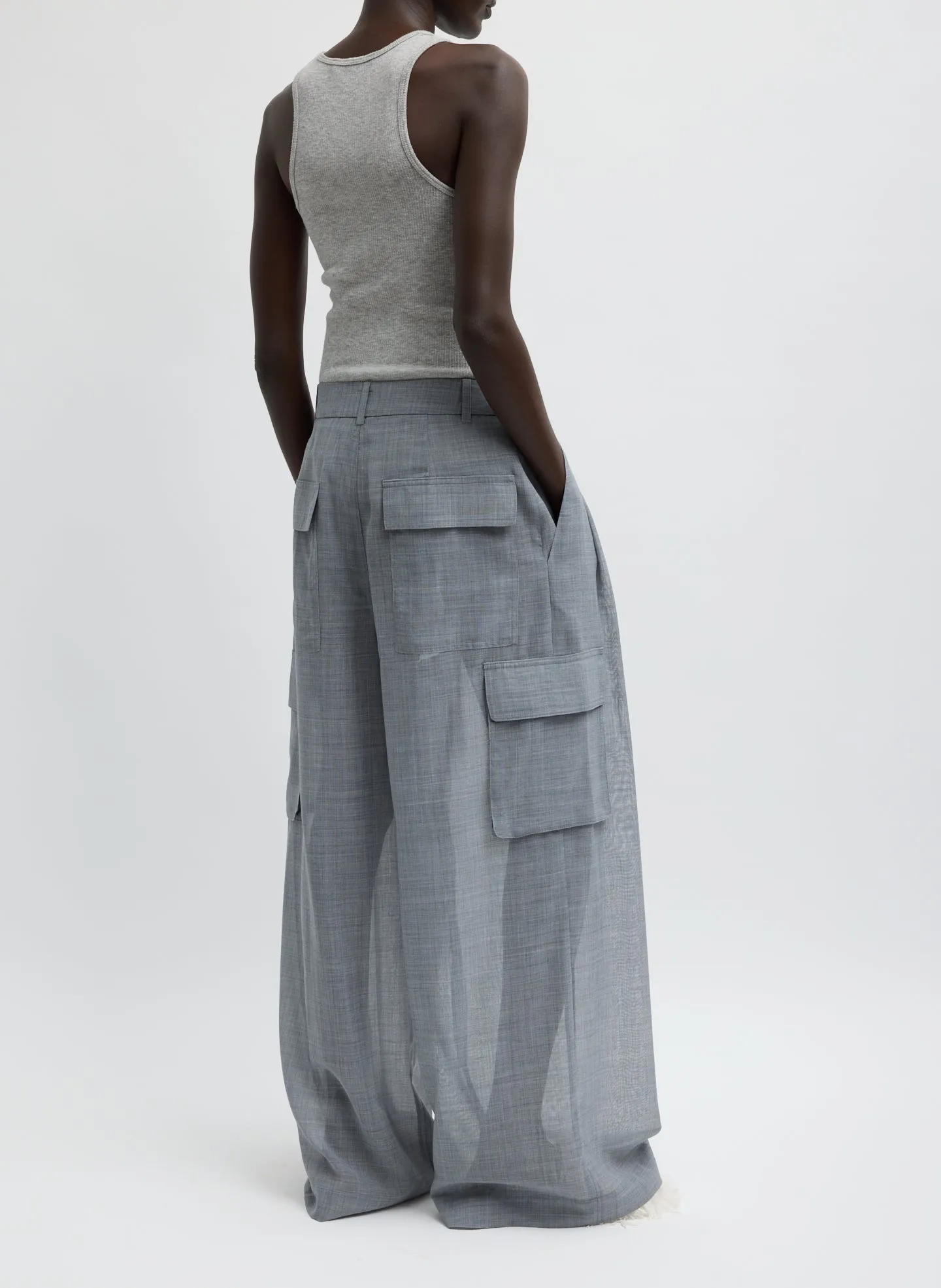 Sheer Wool Gauze Triple Pleat Pant sold by Tibi product image thumbnail 3