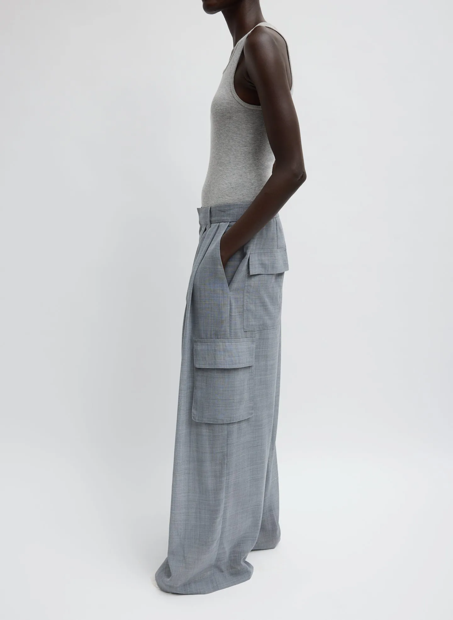 Sheer Wool Gauze Triple Pleat Pant sold by Tibi product image thumbnail 2