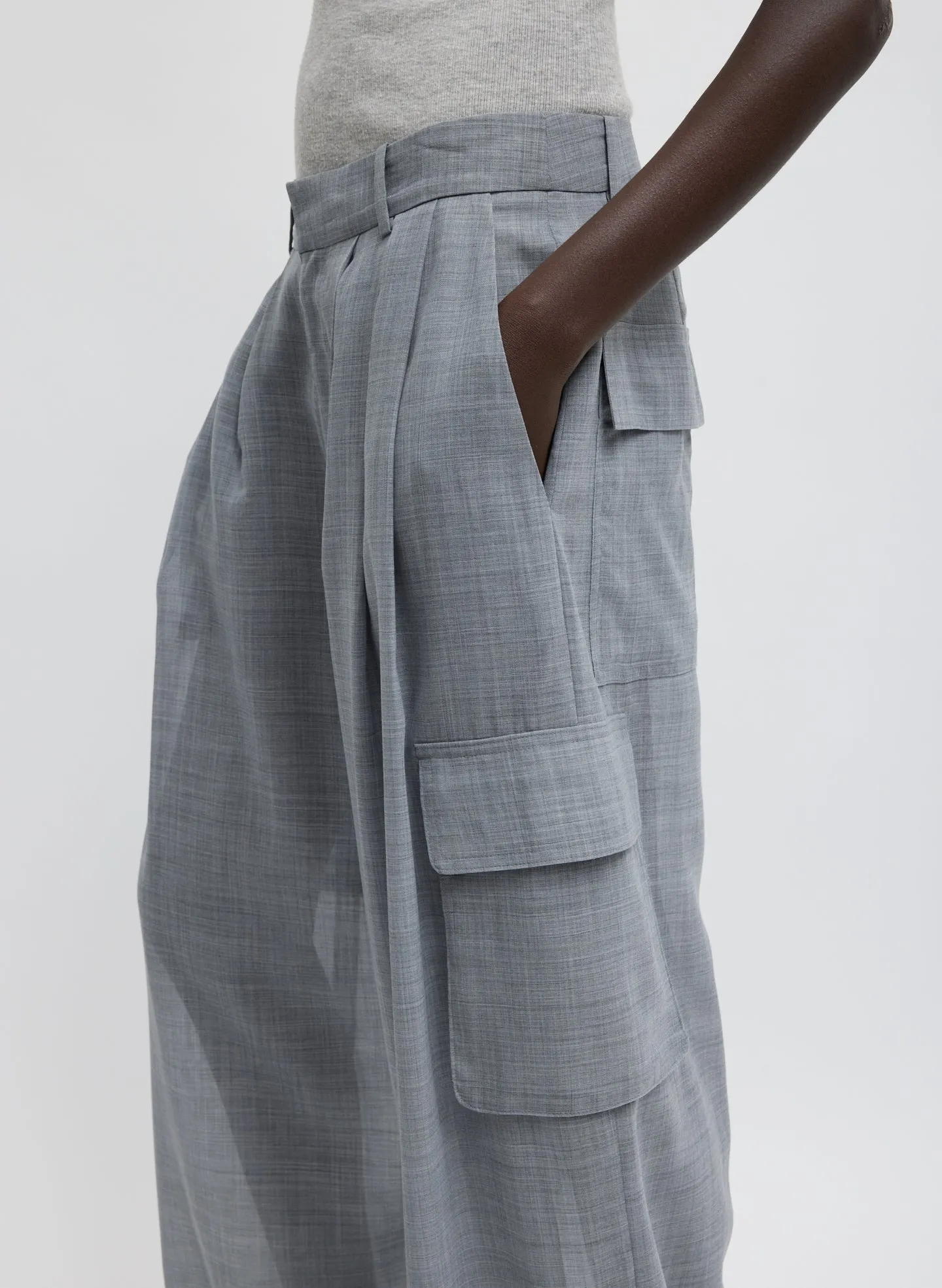 Sheer Wool Gauze Triple Pleat Pant sold by Tibi product image thumbnail 5