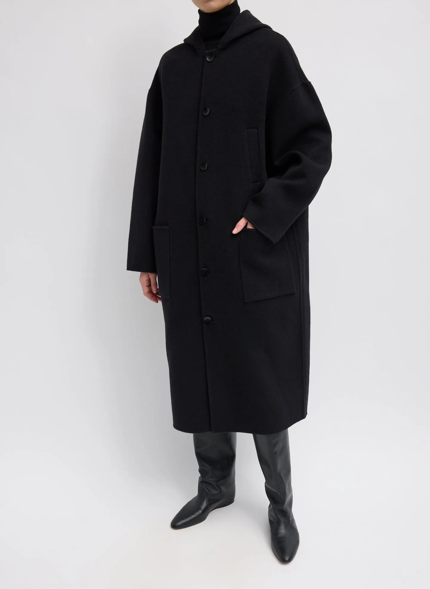 Luxe Double Faced Wool Angora Hooded Coat sold by Tibi product image thumbnail 2