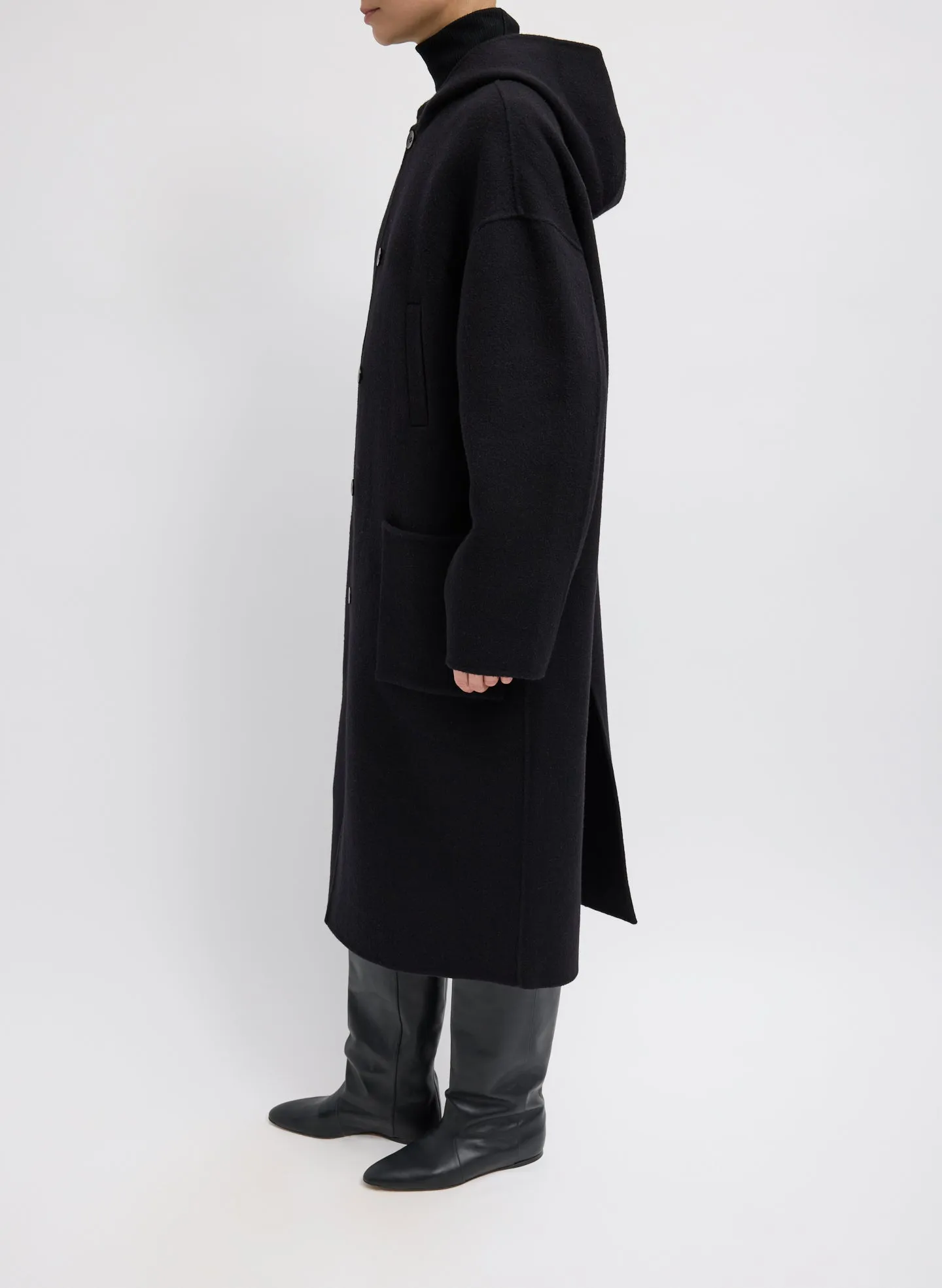 Luxe Double Faced Wool Angora Hooded Coat sold by Tibi product image thumbnail 4