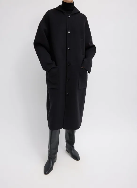 Luxe Double Faced Wool Angora Hooded Coat made by Tibi