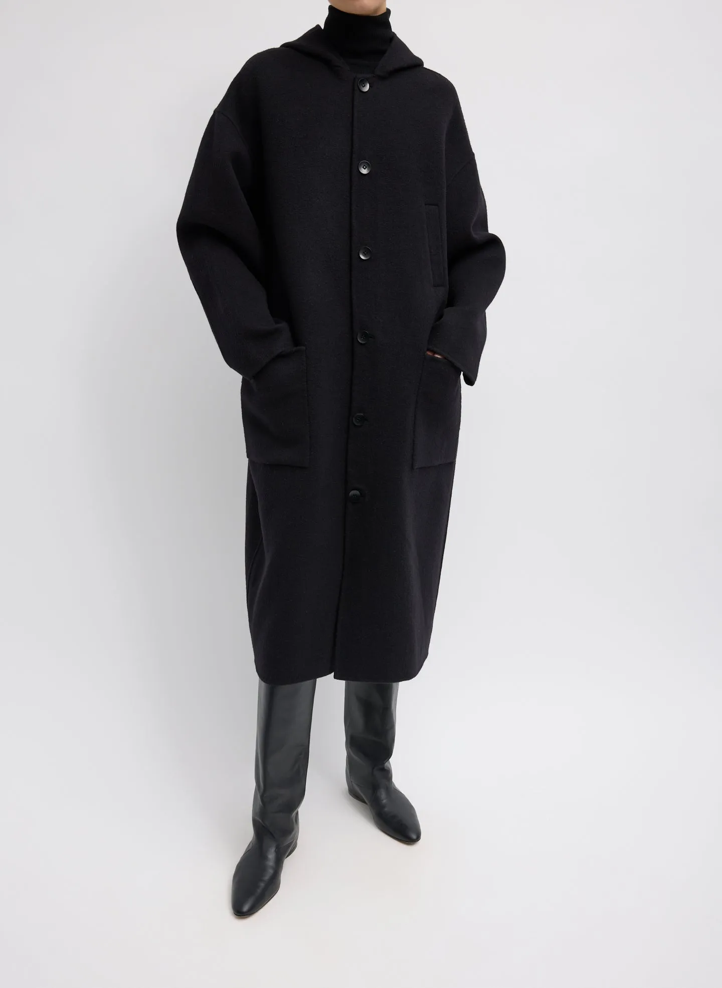 Luxe Double Faced Wool Angora Hooded Coat sold by Tibi