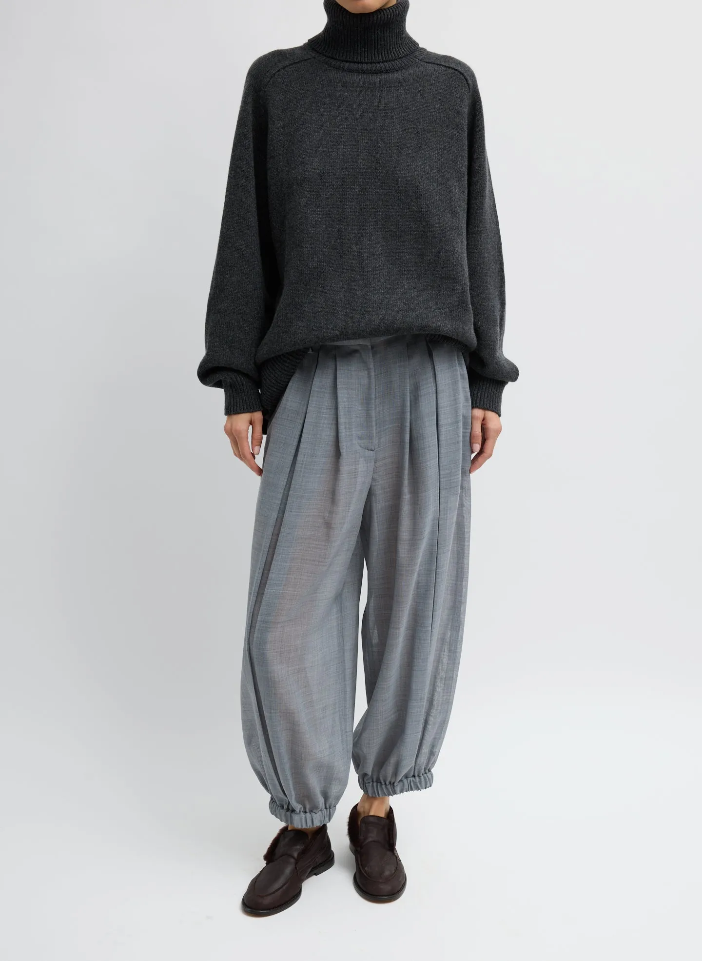 Sheer Wool Gauze Pleated Balloon Pant sold by Tibi