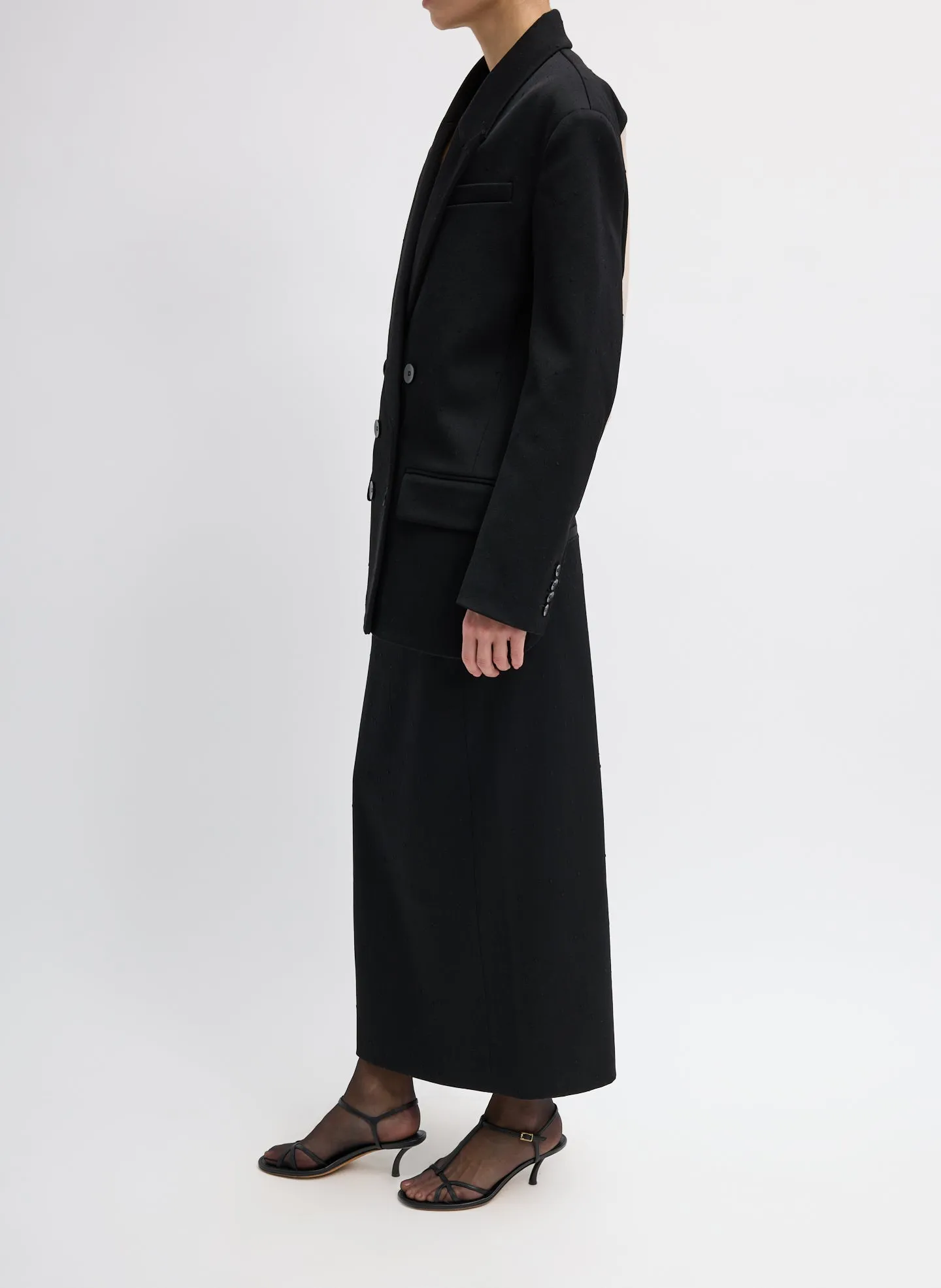 Refined Wool Slub Blazer With Cut Out Organza Back sold by Tibi product image thumbnail 4