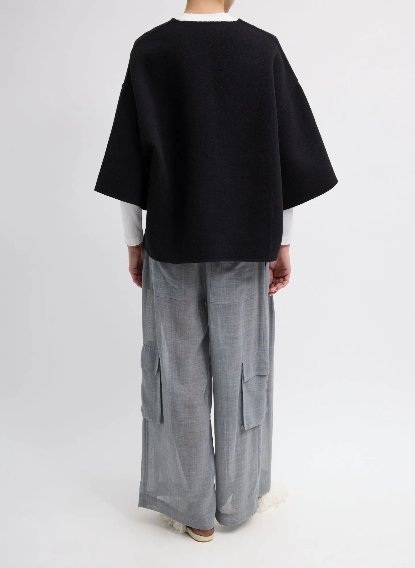 Luxe Double Faced Wool Angora V-Neck Top sold by Tibi product image thumbnail 4