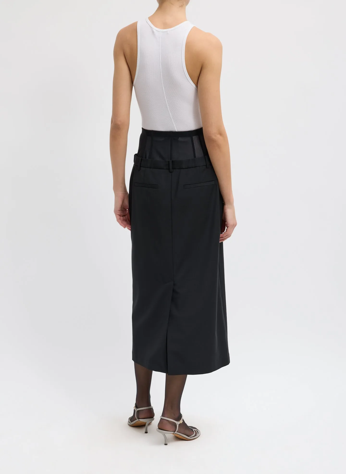 Recycled Tropical Wool Corset Maxi Trouser Skirt sold by Tibi product image thumbnail 3