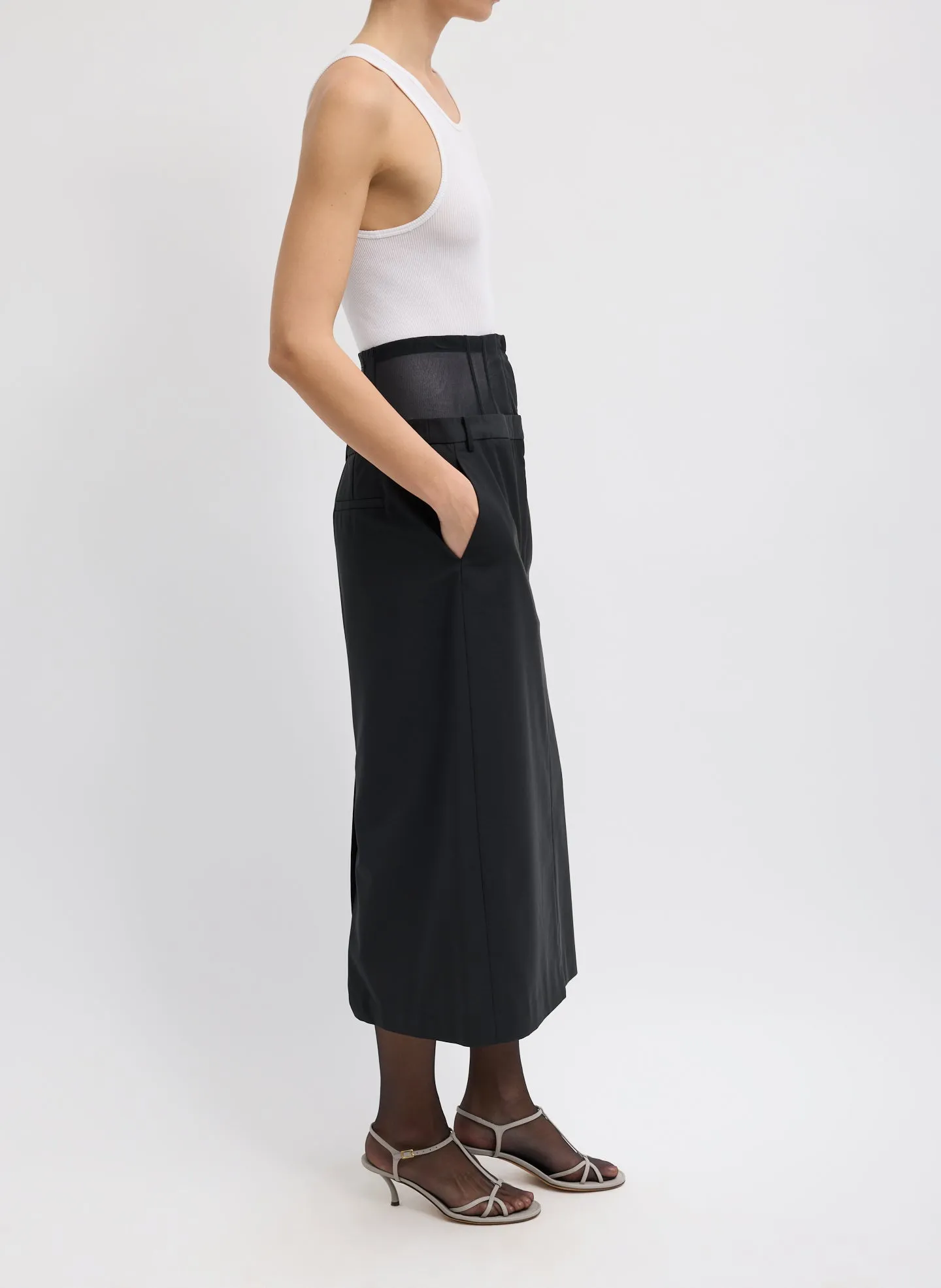 Recycled Tropical Wool Corset Maxi Trouser Skirt sold by Tibi product image thumbnail 2
