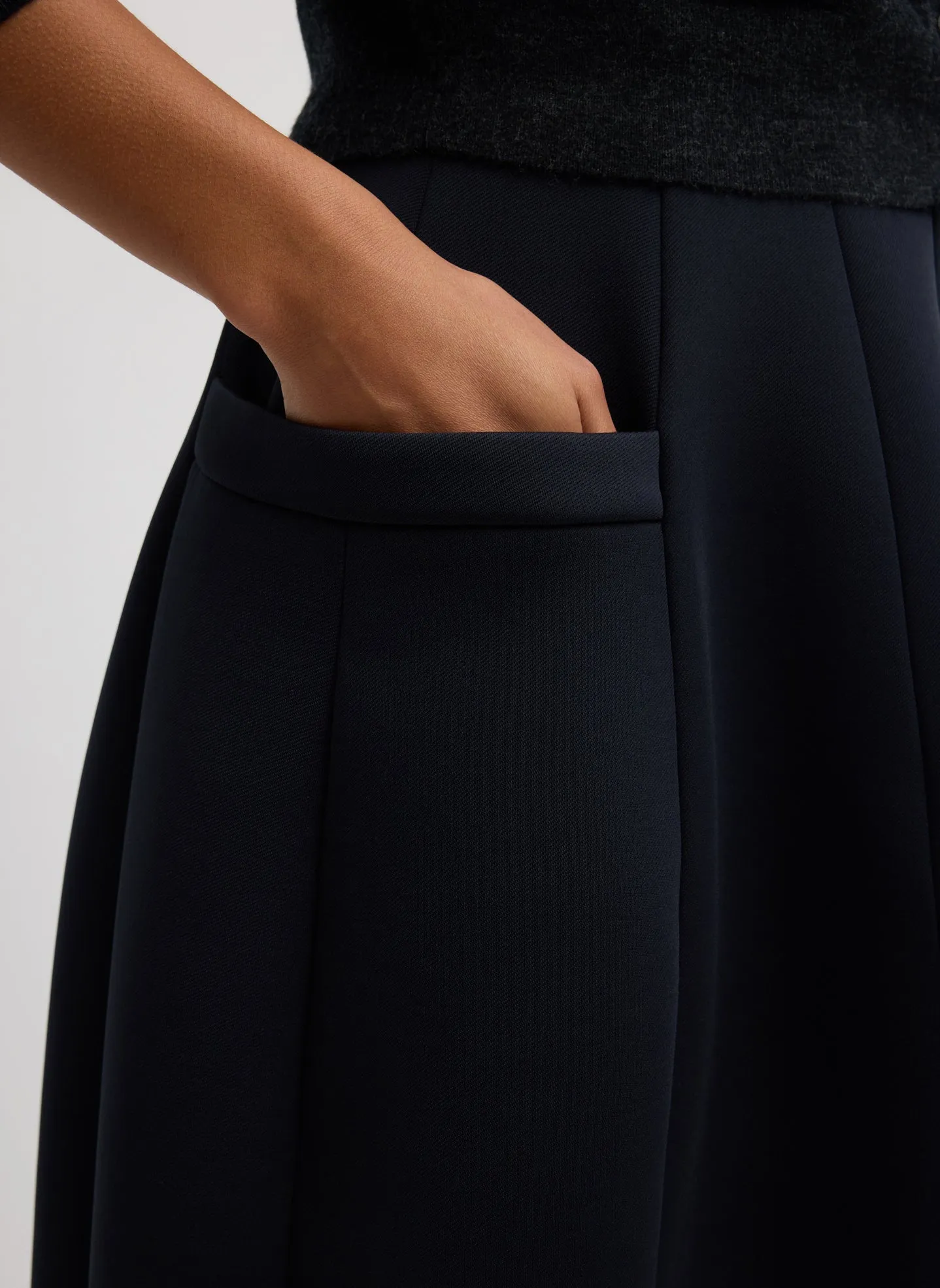 Bonded Twill Sculpted Skirt With Removable Beading sold by Tibi product image thumbnail 5