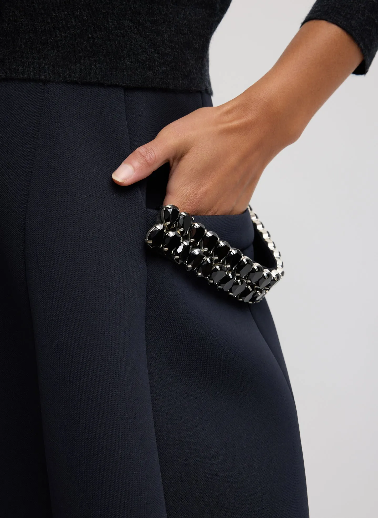 Bonded Twill Sculpted Skirt With Removable Beading sold by Tibi product image thumbnail 4