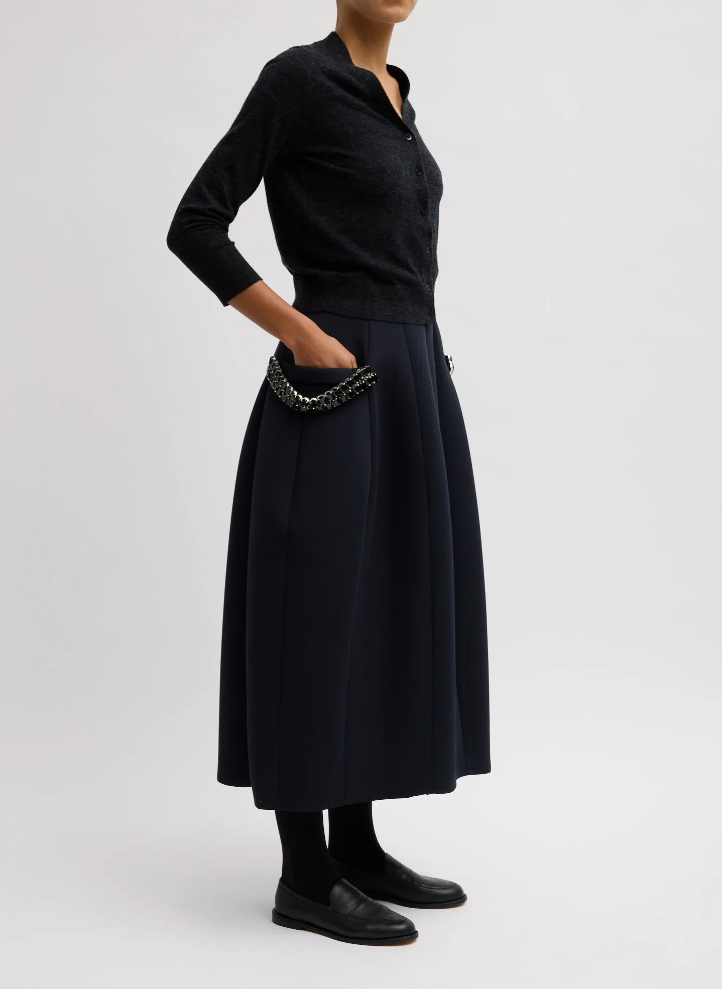 Bonded Twill Sculpted Skirt With Removable Beading sold by Tibi product image thumbnail 2