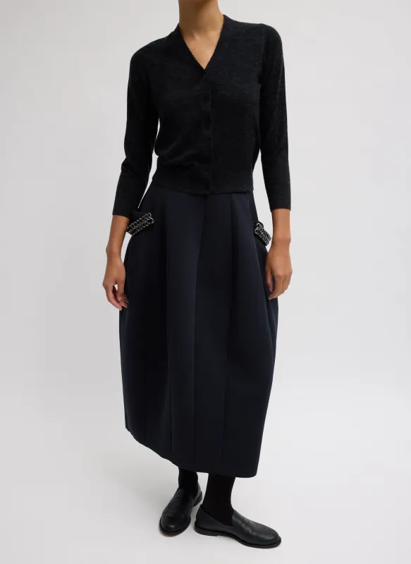Bonded Twill Sculpted Skirt With Removable Beading sold by Tibi