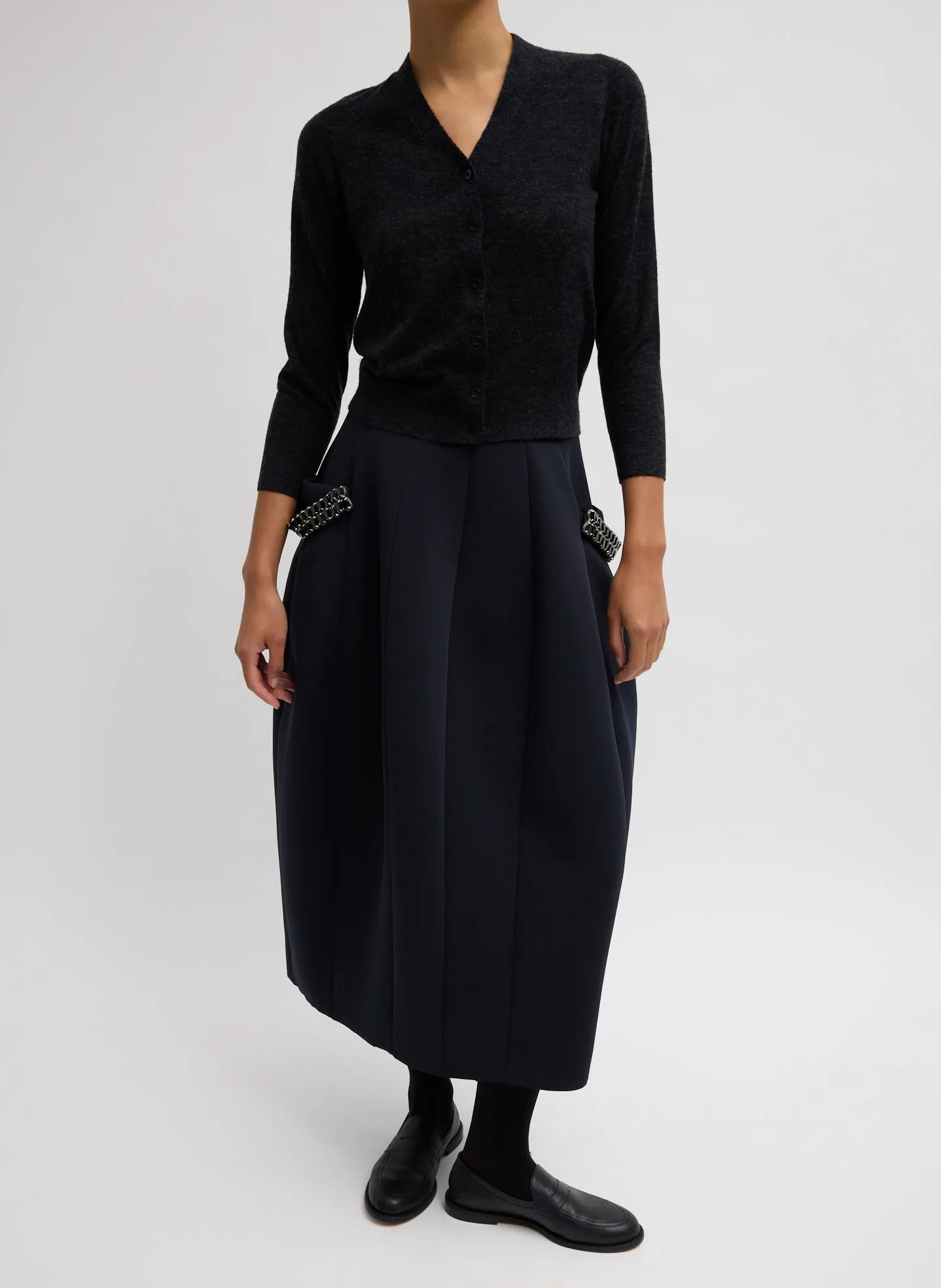 Bonded Twill Sculpted Skirt With Removable Beading sold by Tibi