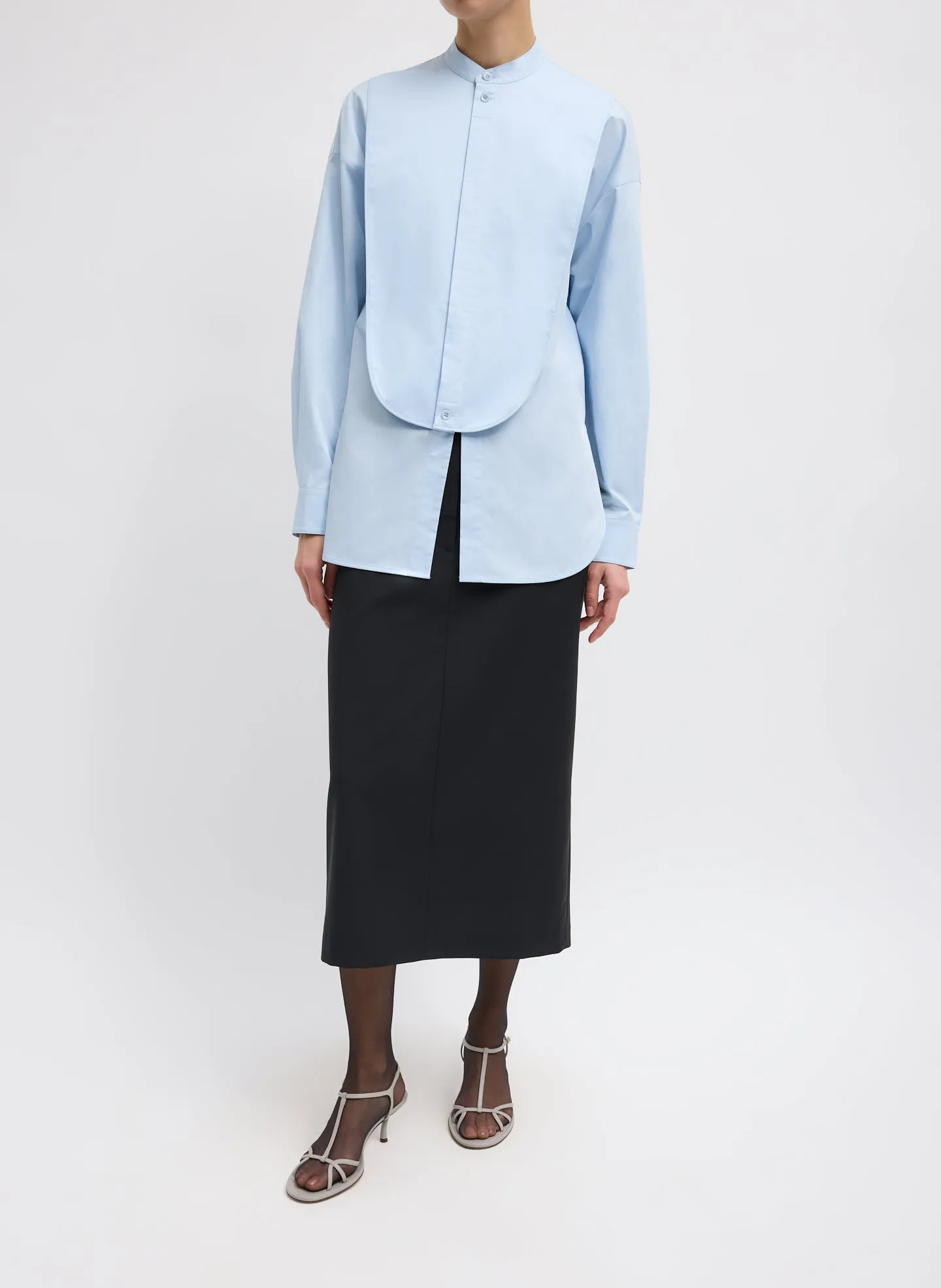 Eco Poplin Tuxedo Shirt With Bib Flap sold by Tibi product image thumbnail 2
