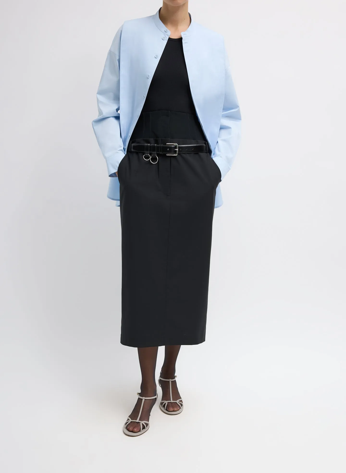 Eco Poplin Tuxedo Shirt With Bib Flap sold by Tibi product image thumbnail 4