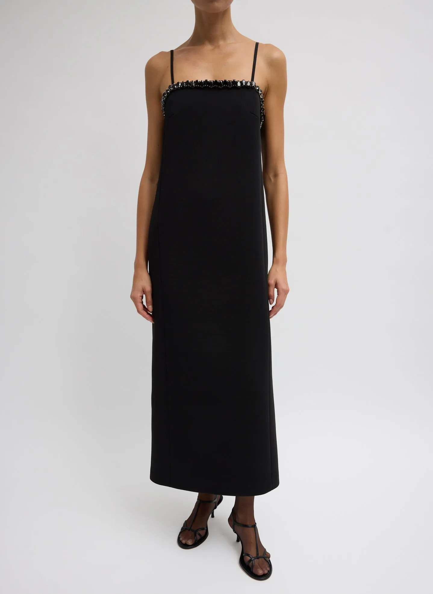 Bonded Twill Beaded Strappy Dress sold by Tibi