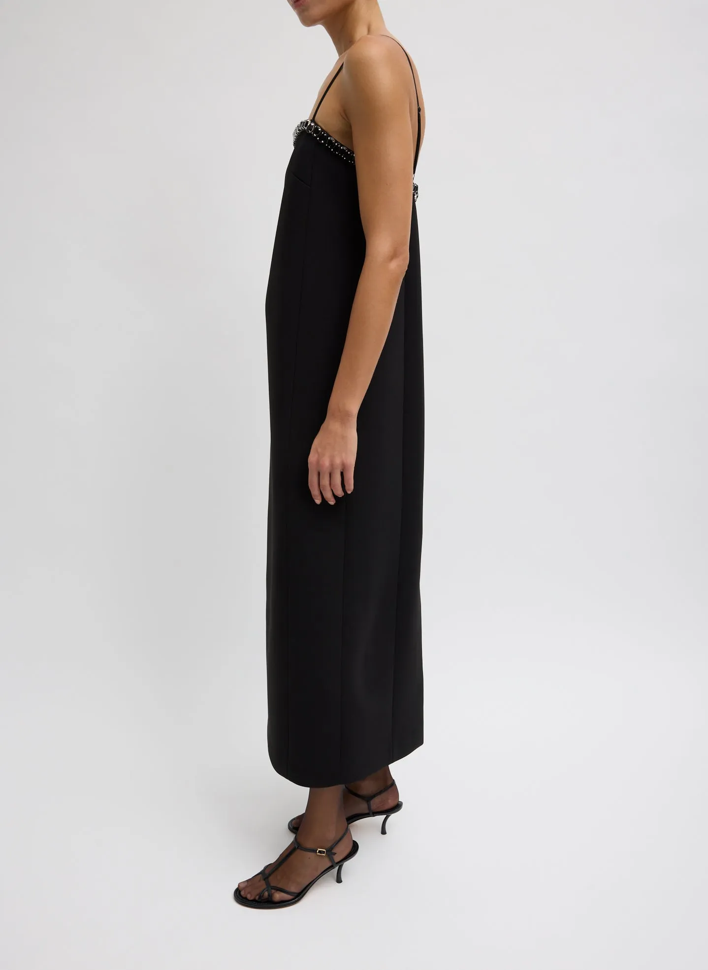Bonded Twill Beaded Strappy Dress sold by Tibi product image thumbnail 4