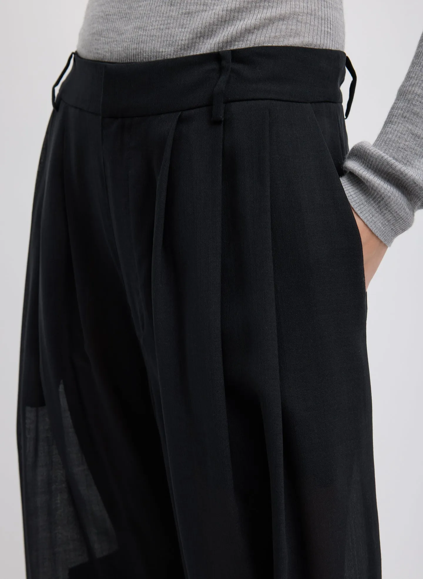 Sheer Wool Gauze Triple Pleat Pant sold by Tibi product image thumbnail 5