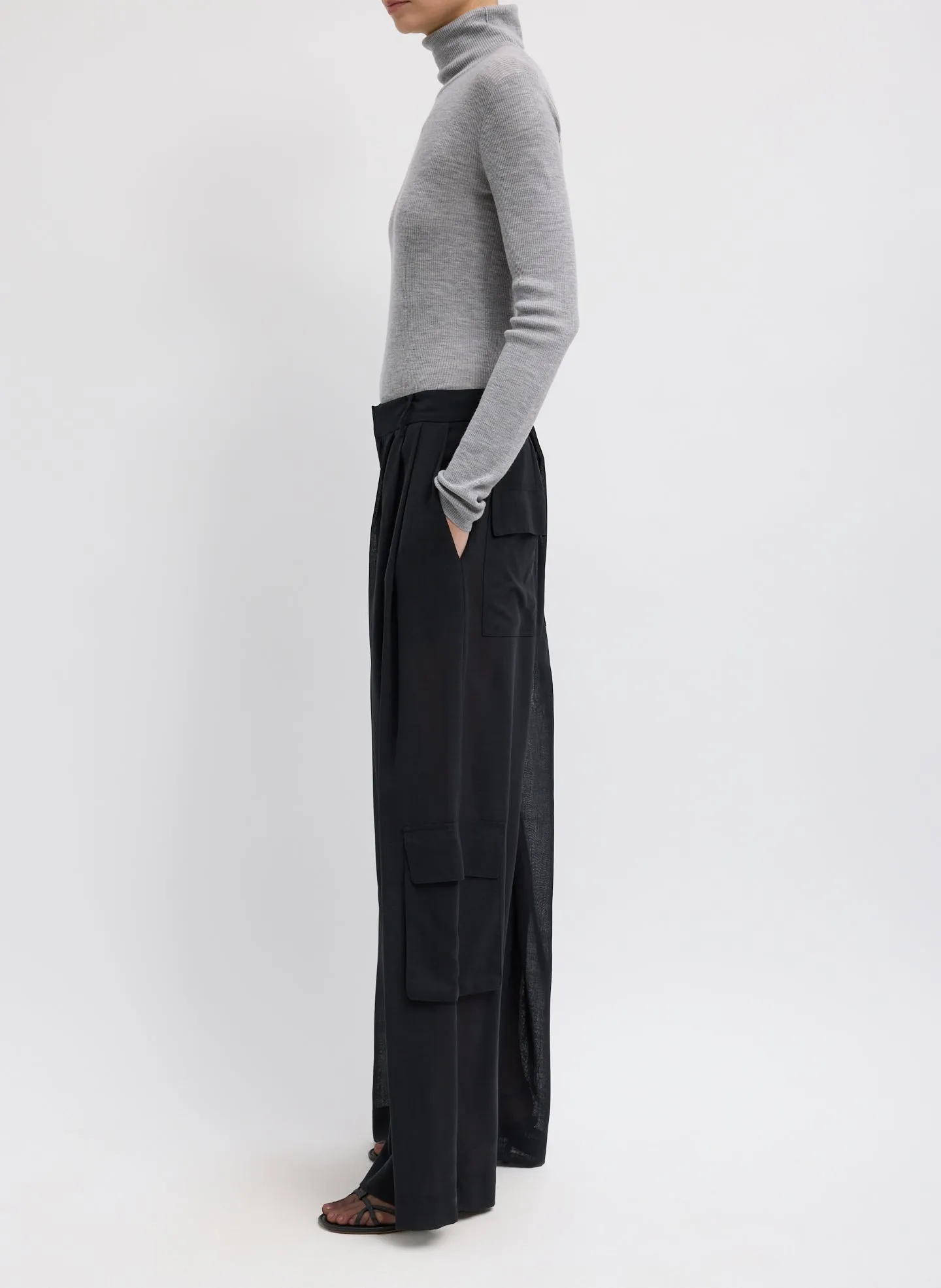 Sheer Wool Gauze Triple Pleat Pant sold by Tibi product image thumbnail 2