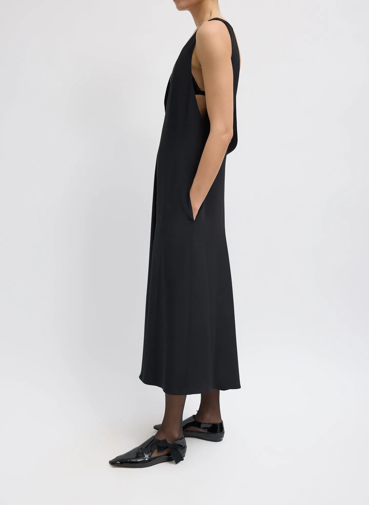 4-Ply Silk V-Neck Dress With Bra sold by Tibi product image thumbnail 3