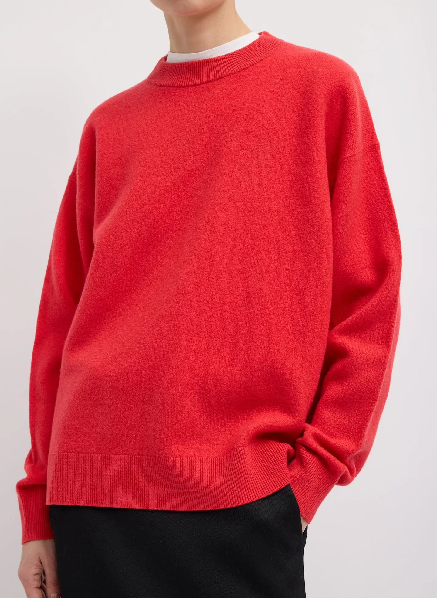 Boiled Wool Crewneck Easy Pullover sold by Tibi
