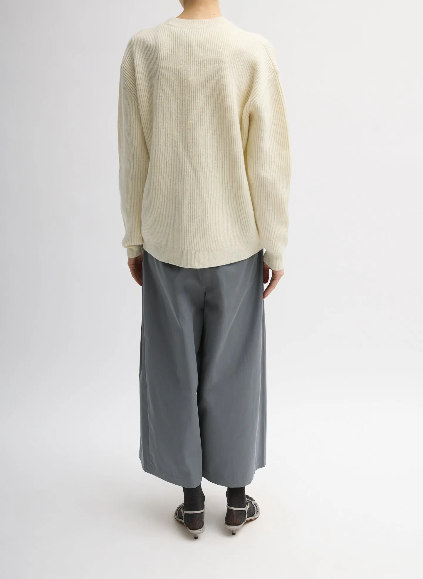 Cardigan Stitch Split Front Crewneck Easy Pullover sold by Tibi product image thumbnail 4