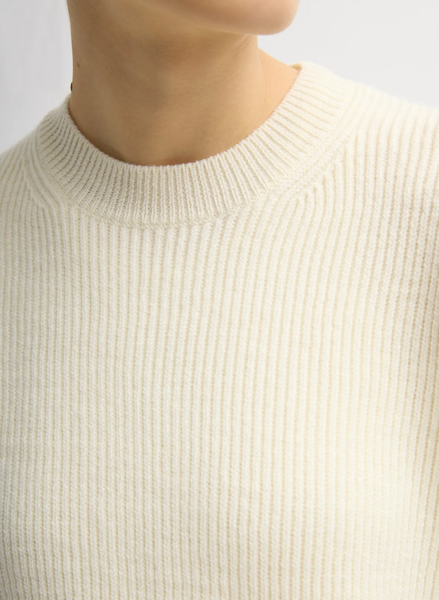 Cardigan Stitch Split Front Crewneck Easy Pullover sold by Tibi product image thumbnail 5