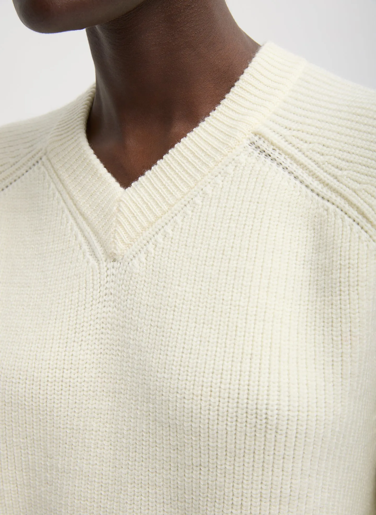 Cardigan Stitch V-Neck Easy Pullover sold by Tibi product image thumbnail 5
